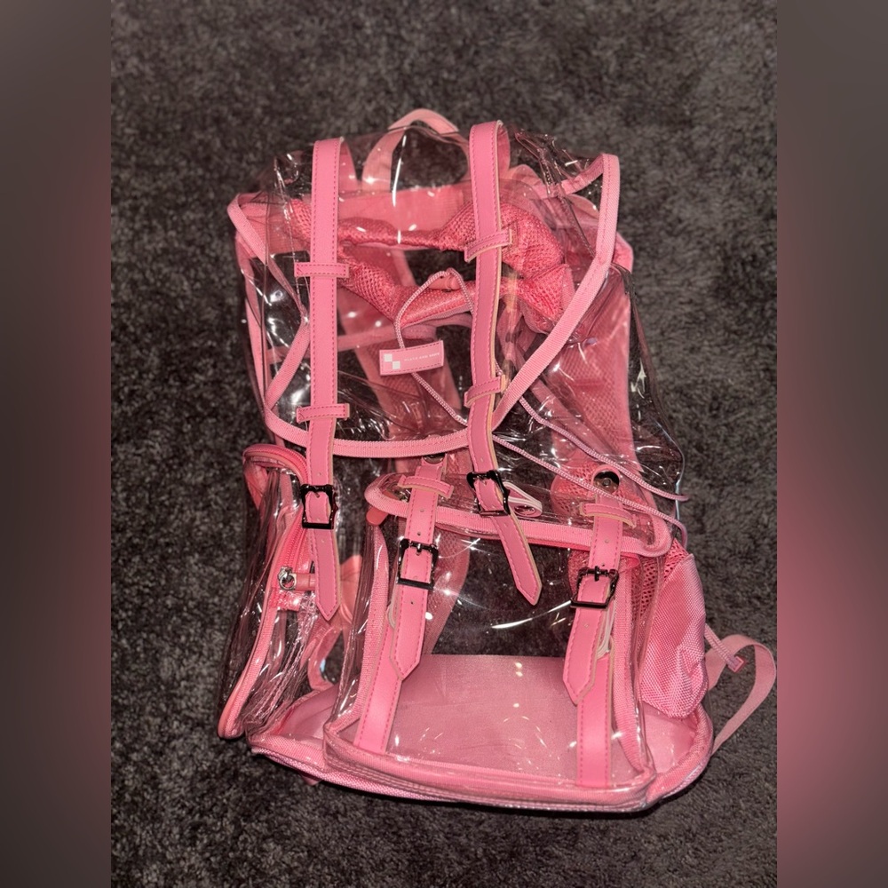 Clear pink backpack